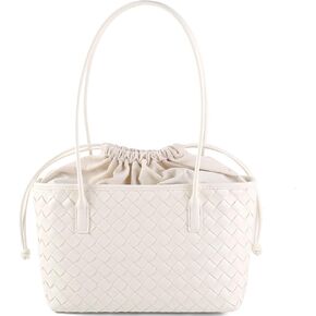 Woven handbags for women Vegan Leather Shoulder Handbags - Fashion Summer Beach Tote Bags - Large Travel Totes