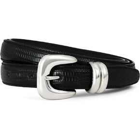 Black Belt with Silver Buckle Women Leather Belts for Women Belts for Jeans Dresses