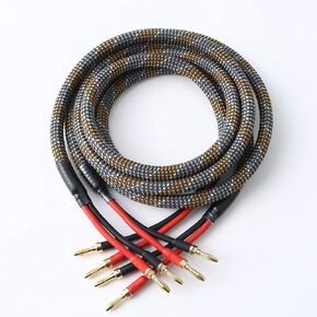 1 Pack 10AWG Speaker Cable,with Gold Plated Banana Plug, Oxygen Free Copper (1 Pack（3.3FT）) in Kuwait