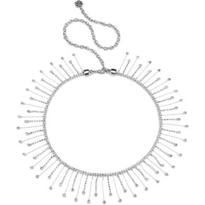 CHIC DIARY Rhinestone Waist Belts for Women Shiny Diamond Crystal Waist Belts Tassel Fringe Dress Belts for Prom Wedding