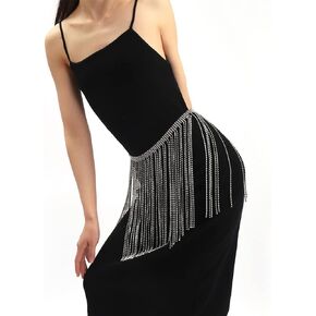 CHIC DIARY Rhinestone Waist Belts for Women Shiny Diamond Crystal Waist Belts Tassel Fringe Dress Belts for Prom Wedding in Kuwait