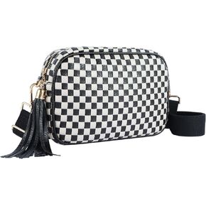 Woven Crossbody Bags for Women Small Summer Boho Purse Trendy Braided Weave Leather Shoulder Camera Crossbody Bag