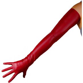 DooWay Super Long latex Gloves Women 28" Stretch Faux Rubber Cosplay Costume Gloves