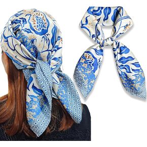 Silk-Like Bandana Scarf for Women - Soft, Lightweight, Multipurpose Head & Neck Scarf, Hair Accessory & Handbag Decor​​ in Kuwait