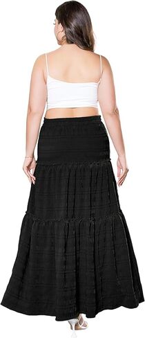 Othyroce Womens Plus Size Casual High Waist Tie Paisley Floral Print Long Maxi Skirt L-4X in Kuwait