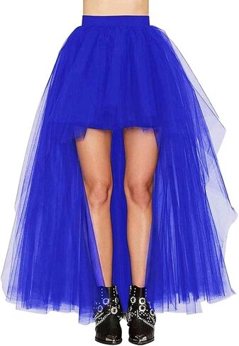 Women's Hi-Lo Tutu Tulle Bustle Skirt Petticoat Festival Party Maxi Skirt Wedding Evening Prom Dovetail Skirt in Kuwait