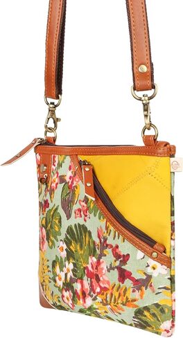 Vaan & Co. Grayson Wide Crossbody Bag – Upcycled Genuine Leather Purse with Top Flap & Tassel in Saudi Arabia