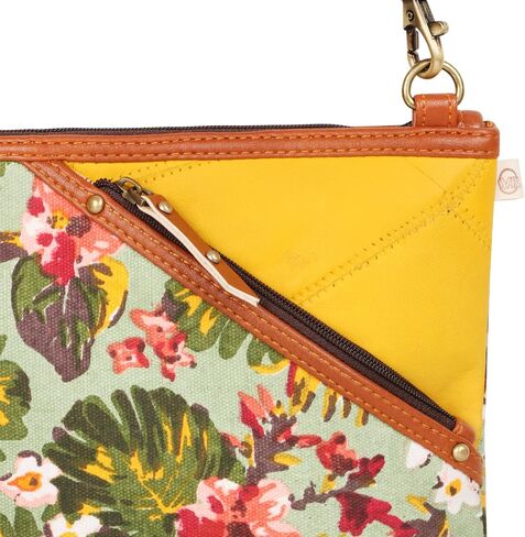 Vaan & Co. Grayson Wide Crossbody Bag – Upcycled Genuine Leather Purse with Top Flap & Tassel in Saudi Arabia
