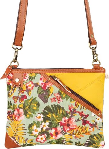 Vaan & Co. Grayson Wide Crossbody Bag – Upcycled Genuine Leather Purse with Top Flap & Tassel in Saudi Arabia