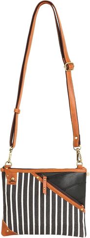 Vaan & Co. Grayson Wide Crossbody Bag – Upcycled Genuine Leather Purse with Top Flap & Tassel in Saudi Arabia
