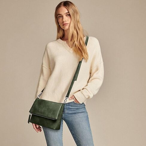 KALIDI Vintage Vegan Leather Crossbody Bag PU Shoulder Bag Handbag Multiple Pockets Adjustable Removable Strap Women in Kuwait