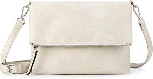 KALIDI Vintage Vegan Leather Crossbody Bag PU Shoulder Bag Handbag Multiple Pockets Adjustable Removable Strap Women in Kuwait