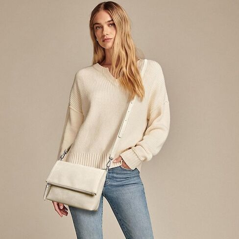 KALIDI Vintage Vegan Leather Crossbody Bag PU Shoulder Bag Handbag Multiple Pockets Adjustable Removable Strap Women in Kuwait