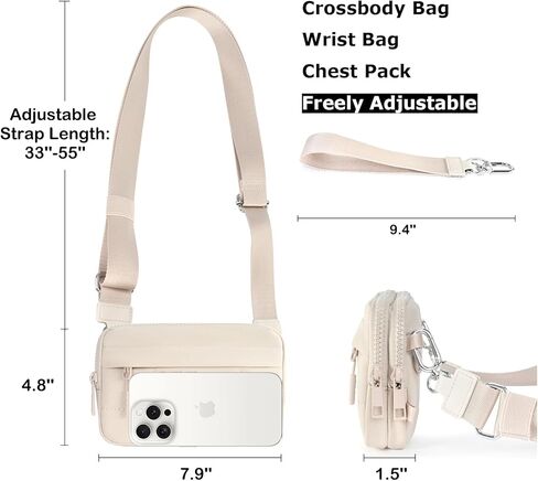 أكياس كروس صغيرة للنساء من نايلون معصم محفظة RFID مع 4 سستة تحمل جميع حامل بطاقة ائتمان المحفظة in Kuwait