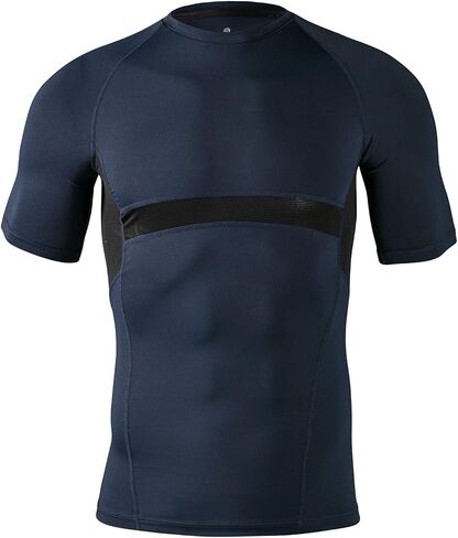 Men's Muscle Fit Tech Tees - Moisture-Wicking, Compression, Breathable Mesh in Kuwait