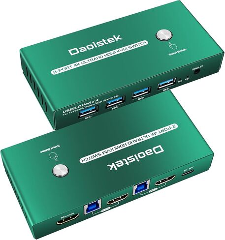 kvm Switch Displayport وhdmi 144hz Hotkey Switch kvm Switch 2 شاشات 2 أجهزة كمبيوتر Displayport hdmi 144hz Displayport HDMI kvm 144hz Dual Monitor kvm Switch dp hdmi FreeSync G-SYNC Daoistek in Kuwait