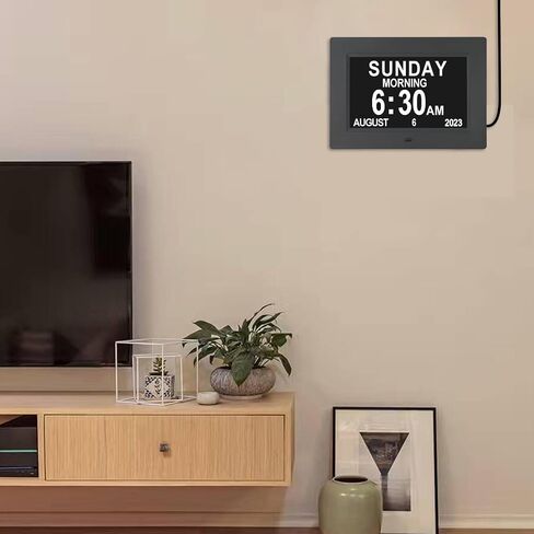 TSITSC 7 Inch Digital Day of The Week Clock Extra Large Non-Abbreviated Dementia Day and Date Time Clocks for Seniors Elderly Impaired Vision Memory Loss 12 Alarm Reminders + Auto-Dimming in Saudi Arabia