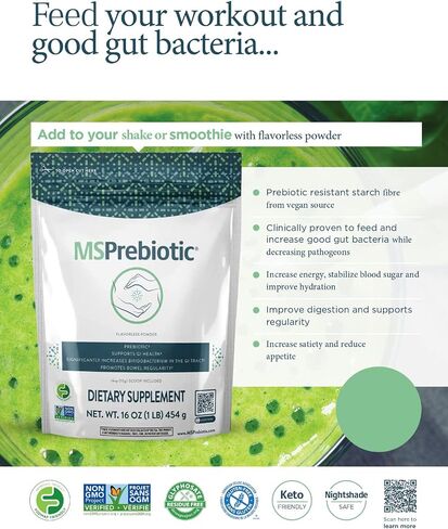 Prebiotics Fiber Supplement Very High Source of Soluble Fiber | Original Superfood Gut Health Supplements That Feed Probiotics | Prebiotic Fiber Powder (16oz) in Saudi Arabia