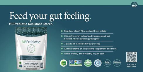 Prebiotics Fiber Supplement Very High Source of Soluble Fiber | Original Superfood Gut Health Supplements That Feed Probiotics | Prebiotic Fiber Powder (16oz) in Saudi Arabia