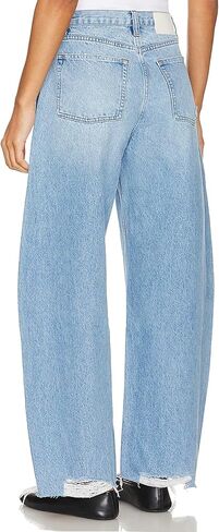 Barrel Jeans Women Trendy Baggy High Waisted Wide Leg Cropped Stretch Ankle Ripped Horseshoes Denim Pants 2025 in Saudi Arabia