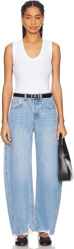 Barrel Jeans Women Trendy Baggy High Waisted Wide Leg Cropped Stretch Ankle Ripped Horseshoes Denim Pants 2025 in Saudi Arabia