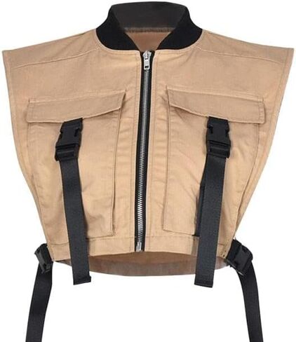 Khaki Fashion Utility Vest with Buckle Strap in Saudi Arabia