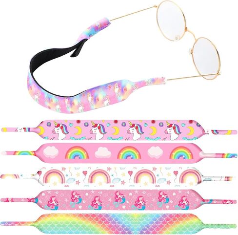 6 Pcs Kids Eyeglass Strap Kid Eyewear Retainer Neoprene Sunglasses Holder Lanyard Retainer No Tail Adjustable Glass Retainers for Boy Girl Sports Dinosaur Animal Floating Sunglass Lanyard for Children in Saudi Arabia