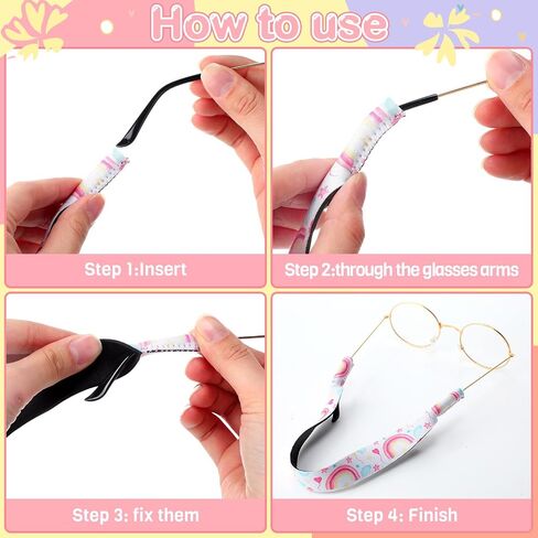 6 Pcs Kids Eyeglass Strap Kid Eyewear Retainer Neoprene Sunglasses Holder Lanyard Retainer No Tail Adjustable Glass Retainers for Boy Girl Sports Dinosaur Animal Floating Sunglass Lanyard for Children in Saudi Arabia
