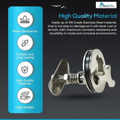 MARINE CITY 316 Grade Stainless Steel Cam Latch Marine Grade T-Handle 3.68 Inches Length for Fishing – Boats – Yachts – Marine Accessories (Pack of 1) in Saudi Arabia