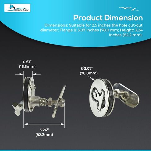 MARINE CITY 316 Grade Stainless Steel Cam Latch Marine Grade T-Handle 3.68 Inches Length for Fishing – Boats – Yachts – Marine Accessories (Pack of 1) in Saudi Arabia