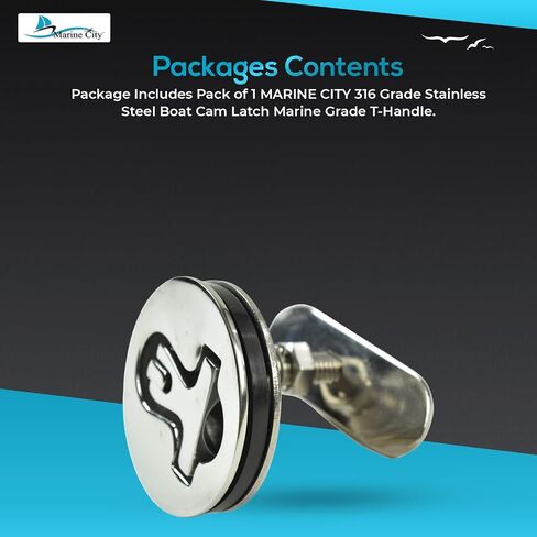MARINE CITY 316 Grade Stainless Steel Cam Latch Marine Grade T-Handle 3.68 Inches Length for Fishing – Boats – Yachts – Marine Accessories (Pack of 1) in Saudi Arabia