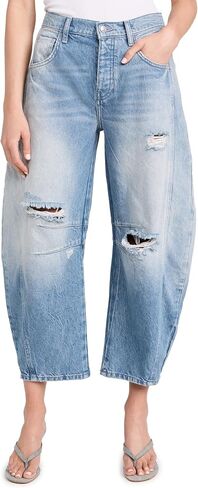 Free People Women's We The Free Good Luck Mid-Rise Barrel Jeans in Saudi Arabia