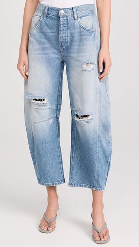 Free People Women's We The Free Good Luck Mid-Rise Barrel Jeans in Saudi Arabia