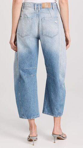 Free People Women's We The Free Good Luck Mid-Rise Barrel Jeans in Saudi Arabia