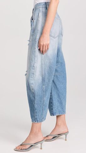 Free People Women's We The Free Good Luck Mid-Rise Barrel Jeans in Saudi Arabia