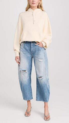 Free People Women's We The Free Good Luck Mid-Rise Barrel Jeans in Saudi Arabia