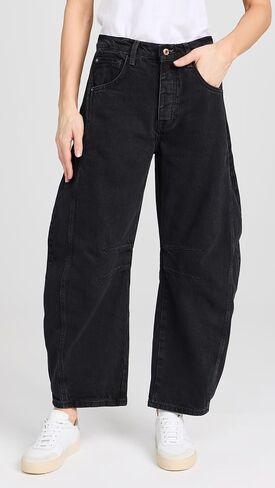 Free People Women's We The Free Good Luck Mid-Rise Barrel Jeans in Saudi Arabia