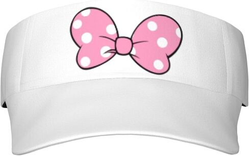 Cute Initials Sun Visor Cap for Women,Black Polka Dots Red Bow Wide Brim Sun Visor Hat Outdoor Running Golf in Kuwait