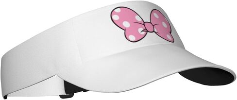 Cute Initials Sun Visor Cap for Women,Black Polka Dots Red Bow Wide Brim Sun Visor Hat Outdoor Running Golf in Kuwait