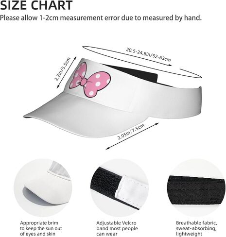 Cute Initials Sun Visor Cap for Women,Black Polka Dots Red Bow Wide Brim Sun Visor Hat Outdoor Running Golf in Kuwait