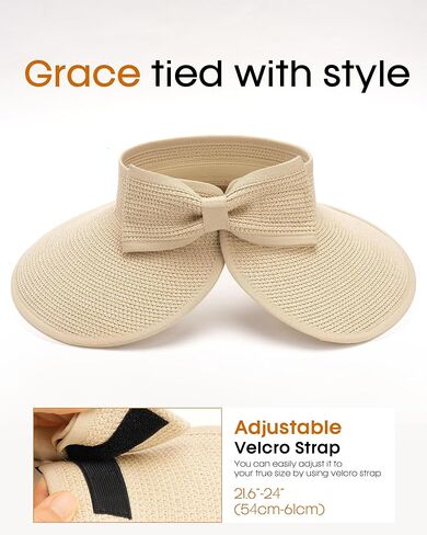 FURTALK Sun Visor Hats for Women Beach Hat Ponytail Summer UPF 80+ Beach Vacation Essentials Packable Wide Brim in Saudi Arabia