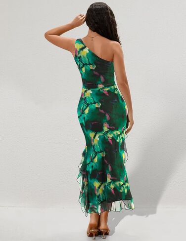 DRESSTELLS Women's Summer Maxi Bodycon Floral Tie Dye Mesh Wedding Guest Club Party Long Split Dresses 2025 in Saudi Arabia