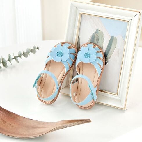 Flaryzone Toddler Little Girls Glitter Flower Open-Toe Flat Dress Sandals Summer Shoes in Saudi Arabia