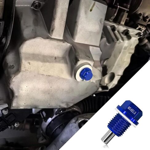 M14 x 1.5 Magnetic Oil Drain Plug, Transmission Oil Plug, Sump Drain Nut Bolt with Crush Washer Gasket, Aluminum Oil Pan Drain Plug Repair Kit Compatible with GM Accord CRV in Saudi Arabia