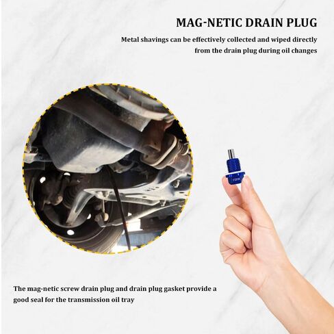 M14 x 1.5 Magnetic Oil Drain Plug, Transmission Oil Plug, Sump Drain Nut Bolt with Crush Washer Gasket, Aluminum Oil Pan Drain Plug Repair Kit Compatible with GM Accord CRV in Saudi Arabia