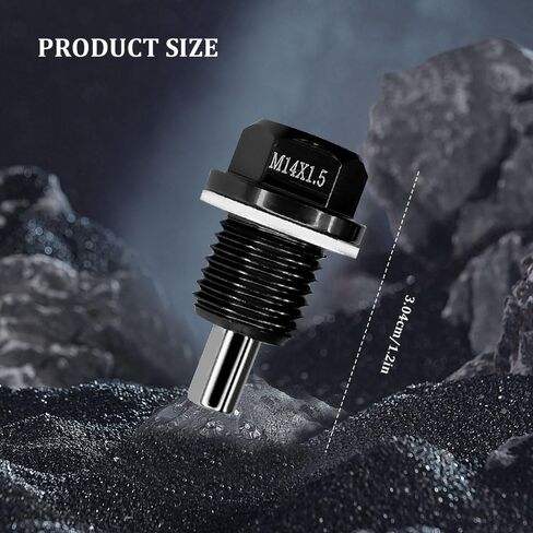 M14 × 1.5 قابس تصريف الزيت المغناطيسي ، قابس زيت ناقل الحركة ، مسمار صمام الصرف مع حشية غسالة سحق ، مجموعة إصلاح المكورات المصافرة بزيت الألومنيوم متوافقة مع GM Accord CRV in Kuwait