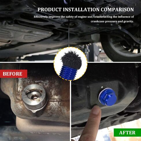M14 x 1.5 Magnetic Oil Drain Plug, Transmission Oil Plug, Sump Drain Nut Bolt with Crush Washer Gasket, Aluminum Oil Pan Drain Plug Repair Kit Compatible with GM Accord CRV in Saudi Arabia