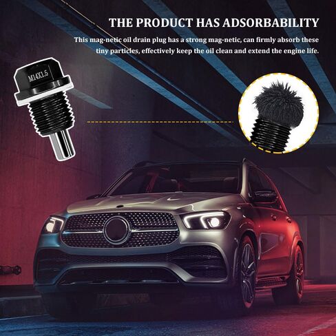 M14 × 1.5 قابس تصريف الزيت المغناطيسي ، قابس زيت ناقل الحركة ، مسمار صمام الصرف مع حشية غسالة سحق ، مجموعة إصلاح المكورات المصافرة بزيت الألومنيوم متوافقة مع GM Accord CRV in Kuwait