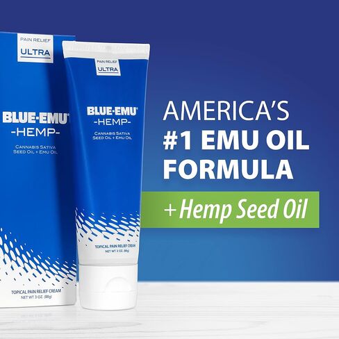BLUE-EMU Ultra Hemp Arthritis Pain Relief Cream for Fast Joint & Muscle Relief, 3 Oz, 1 Pack in Saudi Arabia