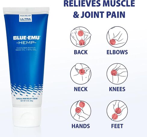 BLUE-EMU Ultra Hemp Arthritis Pain Relief Cream for Fast Joint & Muscle Relief, 3 Oz, 1 Pack in Saudi Arabia